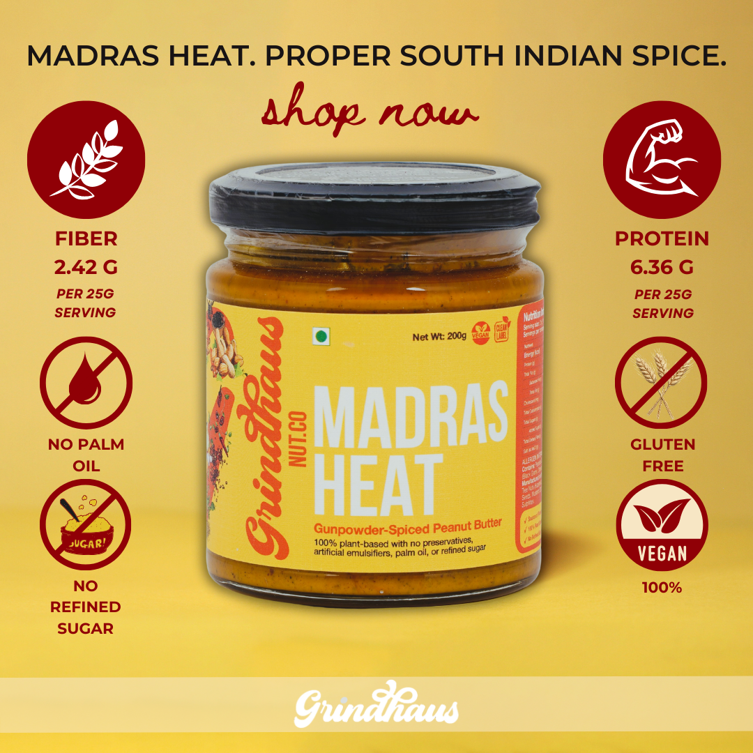 Madras Heat – Gunpowder Spiced Peanut Butter - 200 Grams