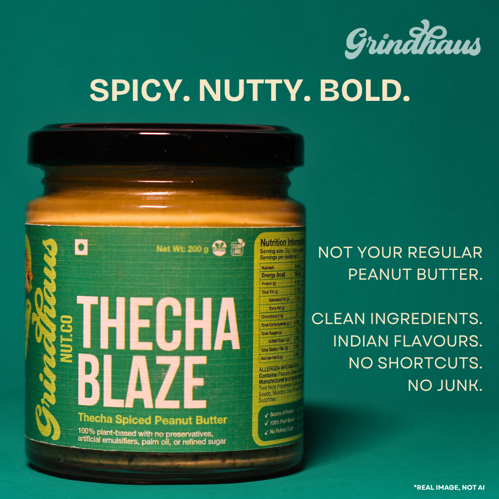 Thecha Blaze – Spicy Green Chili & Garlic Peanut Butter - 200 Grams
