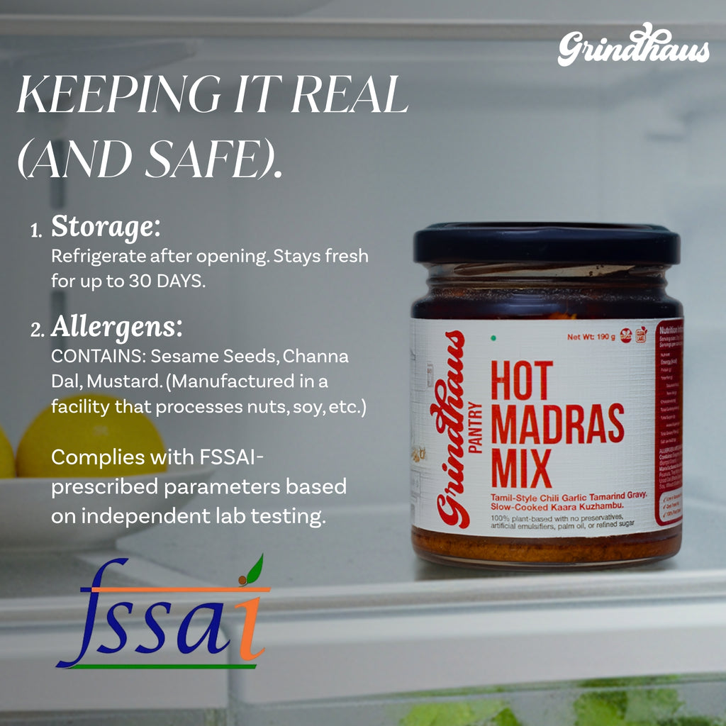 Hot Madras Mix – Tamil-Style Kara Kozhambu (South Indian Tamarind & Chili Gravy Base) - 200 Grams