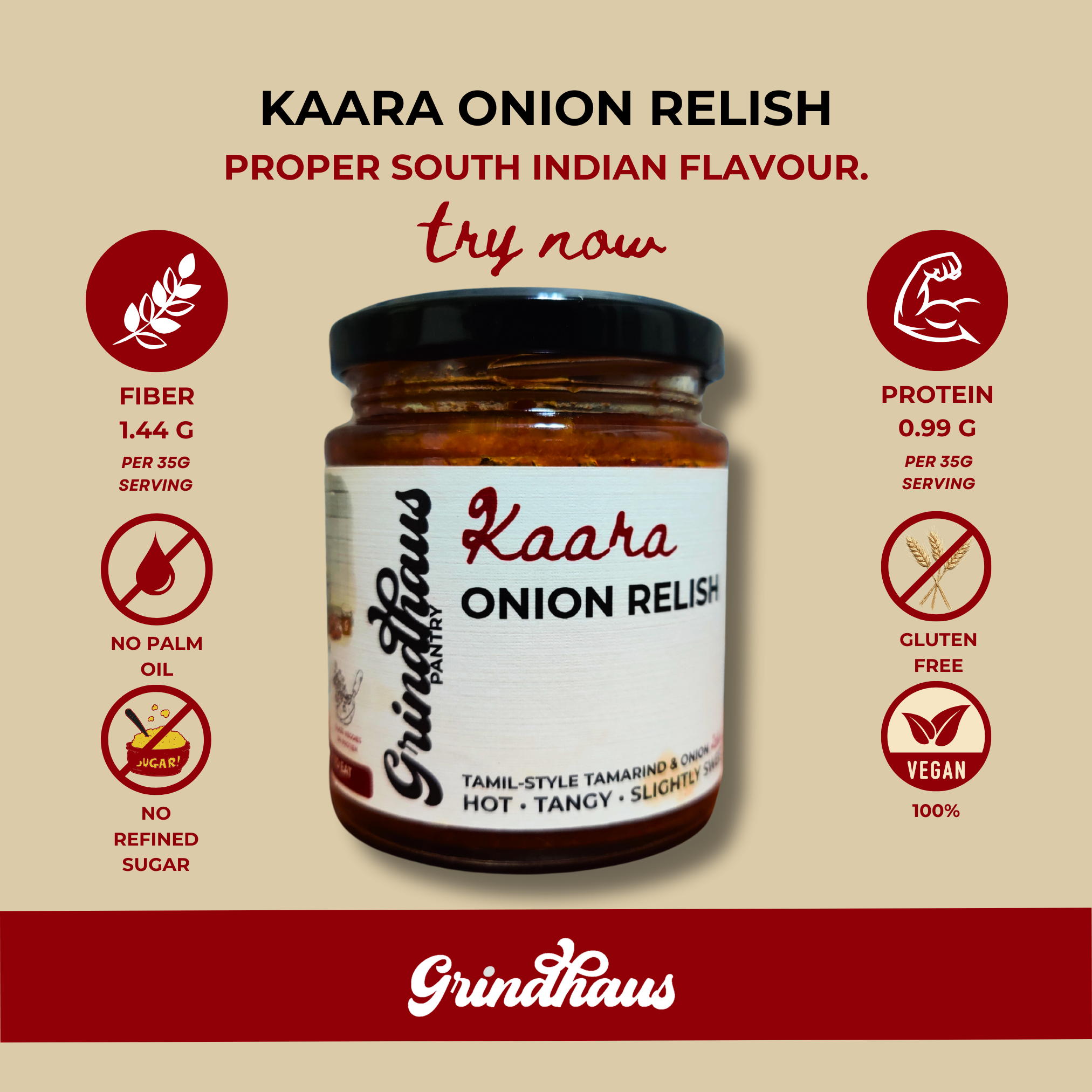 Kaara Onion Relish - Slow Cooked South Indian Hot Onion Relish