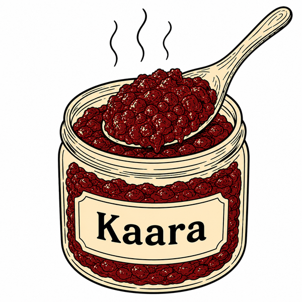 Illustration of Kaara Onion Relish jar by Grindhaus, the first product.