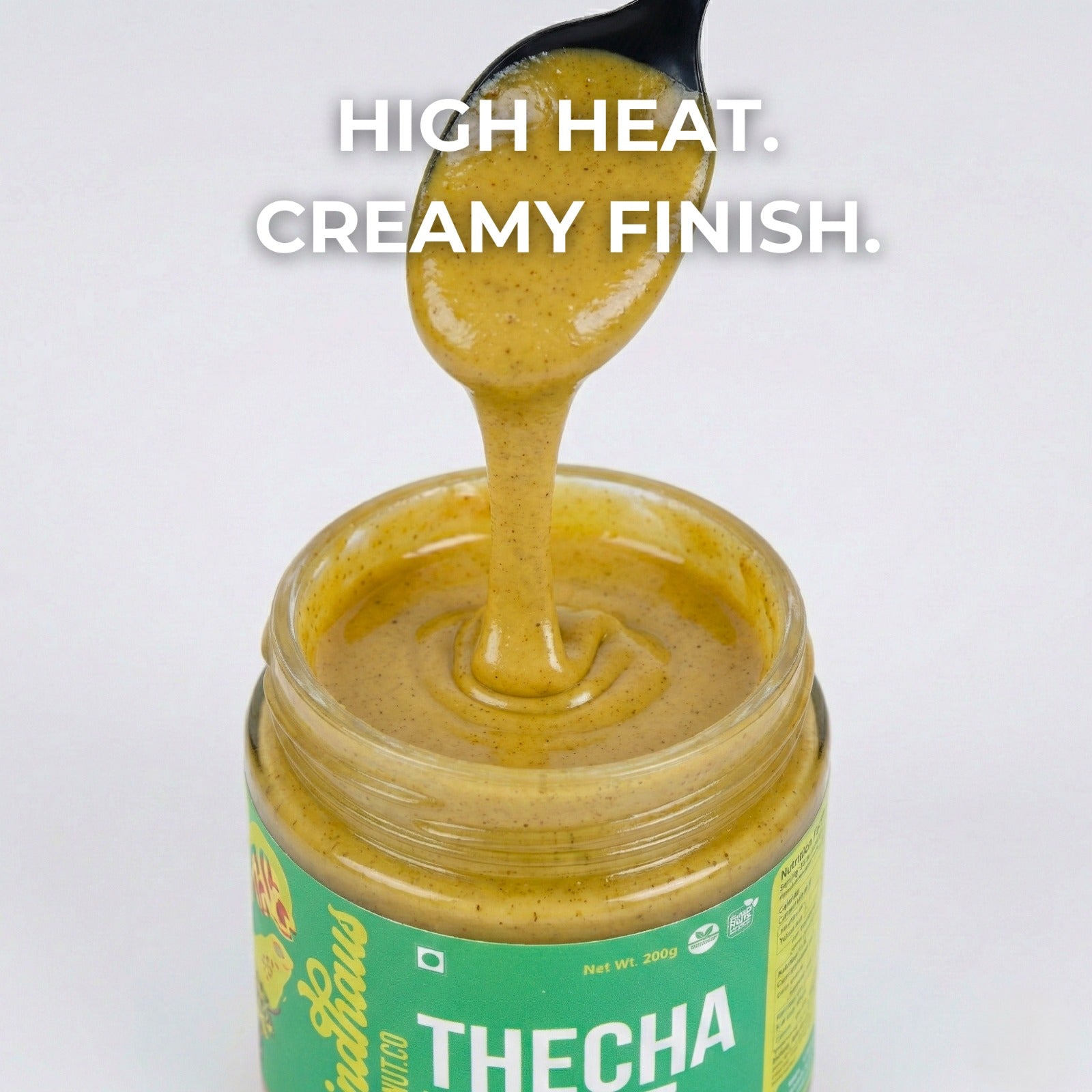 Thecha Blaze – Spicy Green Chili & Garlic Peanut Butter - 200 Grams