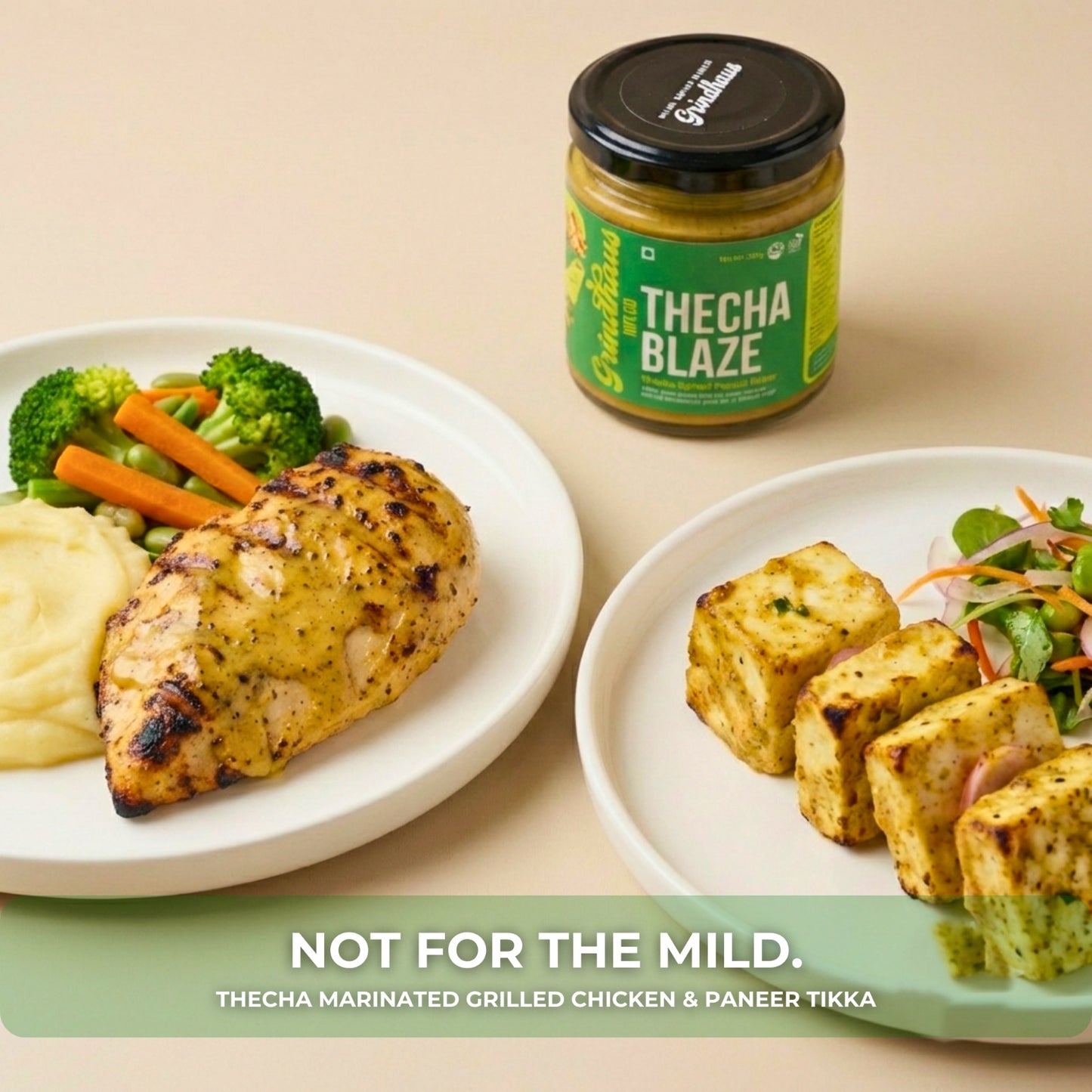 Thecha Blaze – Spicy Green Chili & Garlic Peanut Butter - 200 Grams