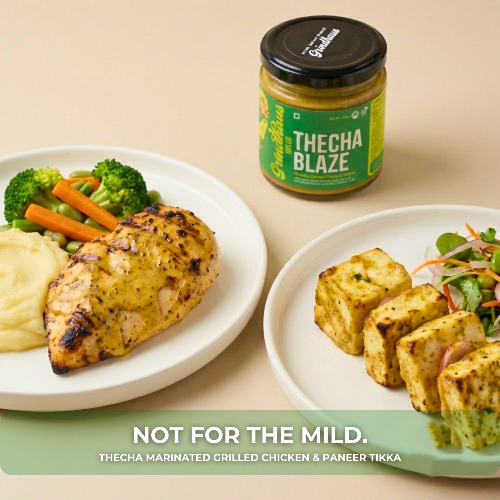 Thecha Blaze – Spicy Green Chili & Garlic Peanut Butter - 200 Grams